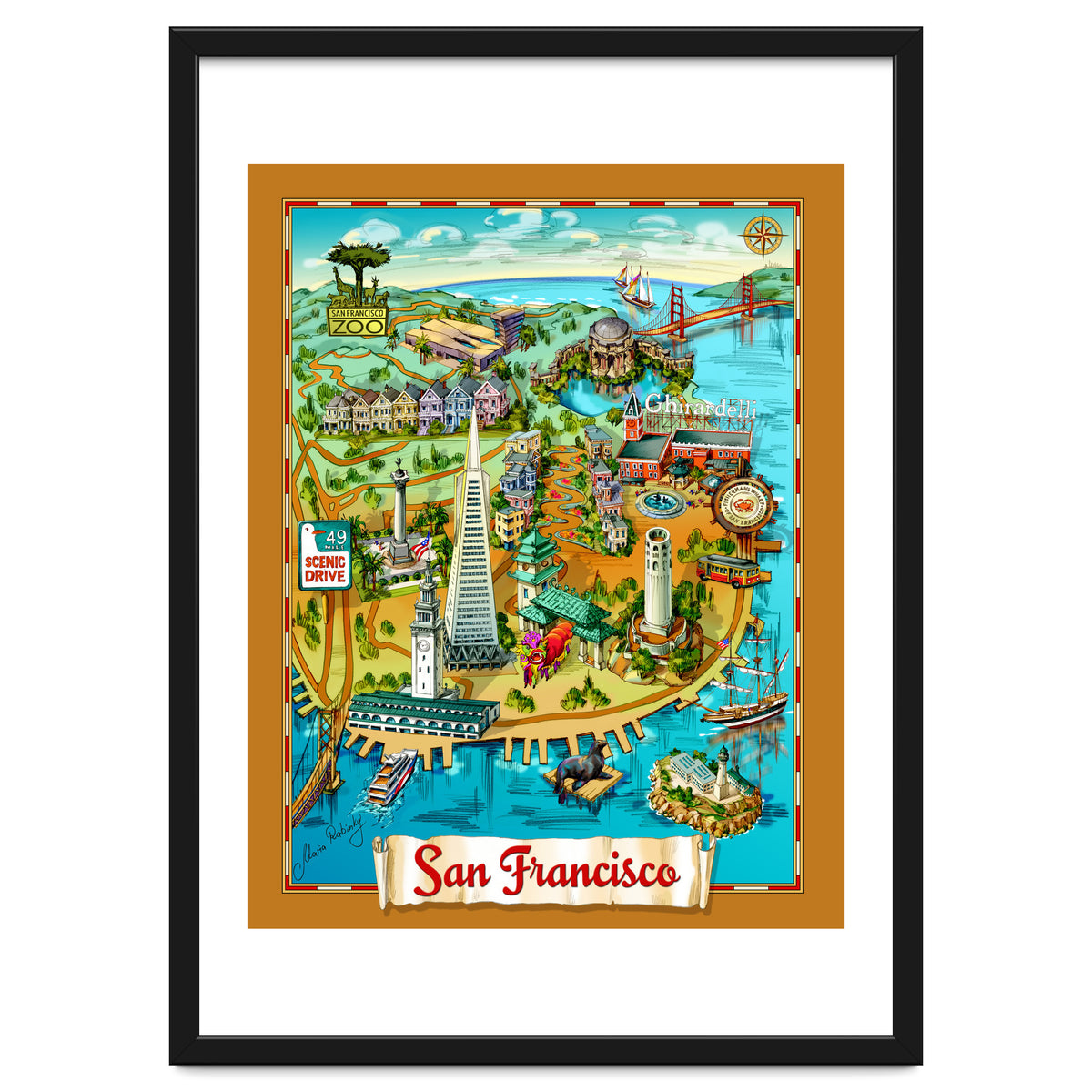 San Francisco Map Illustration