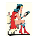 Wonder Woman on the Toilet, funny Bathroom Humour (Print Only) thumbnail