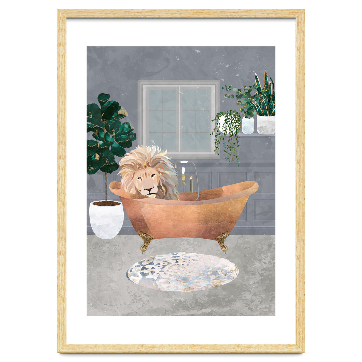 Lux Lion in a copper bath