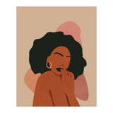 Black Woman Portrait Abstract Boho (Print Only) thumbnail