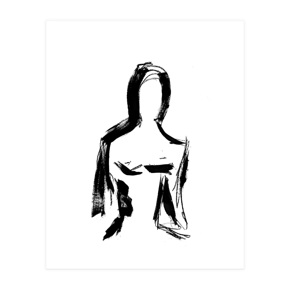 Abstract Monochrome Female Figure (Print Only)