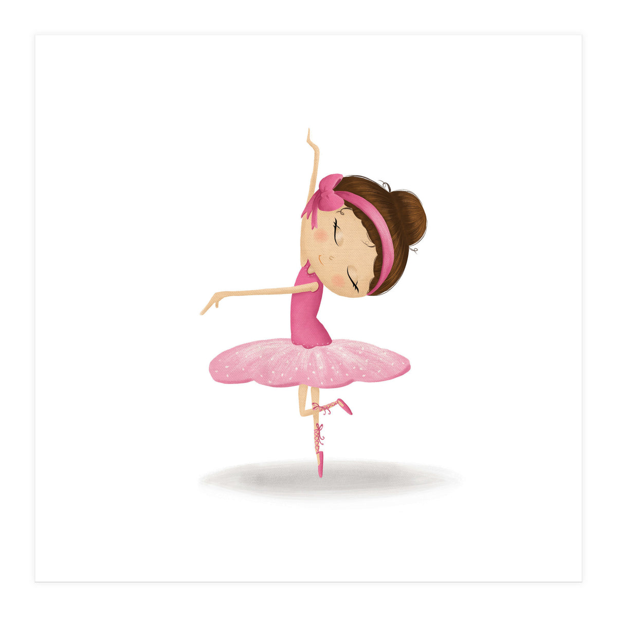 Adorable Twirling Ballerina Nursery Print (Print Only)