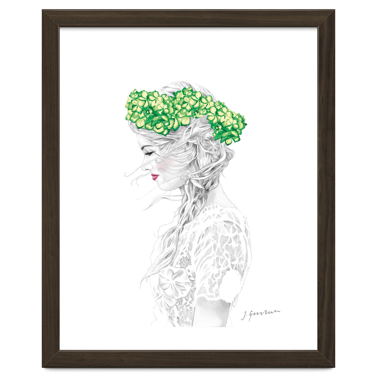 Green Hydrangea Girl