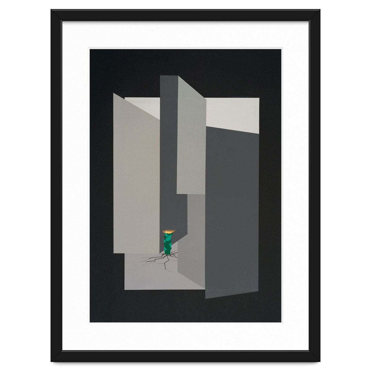 Small flower in concrete landscape.