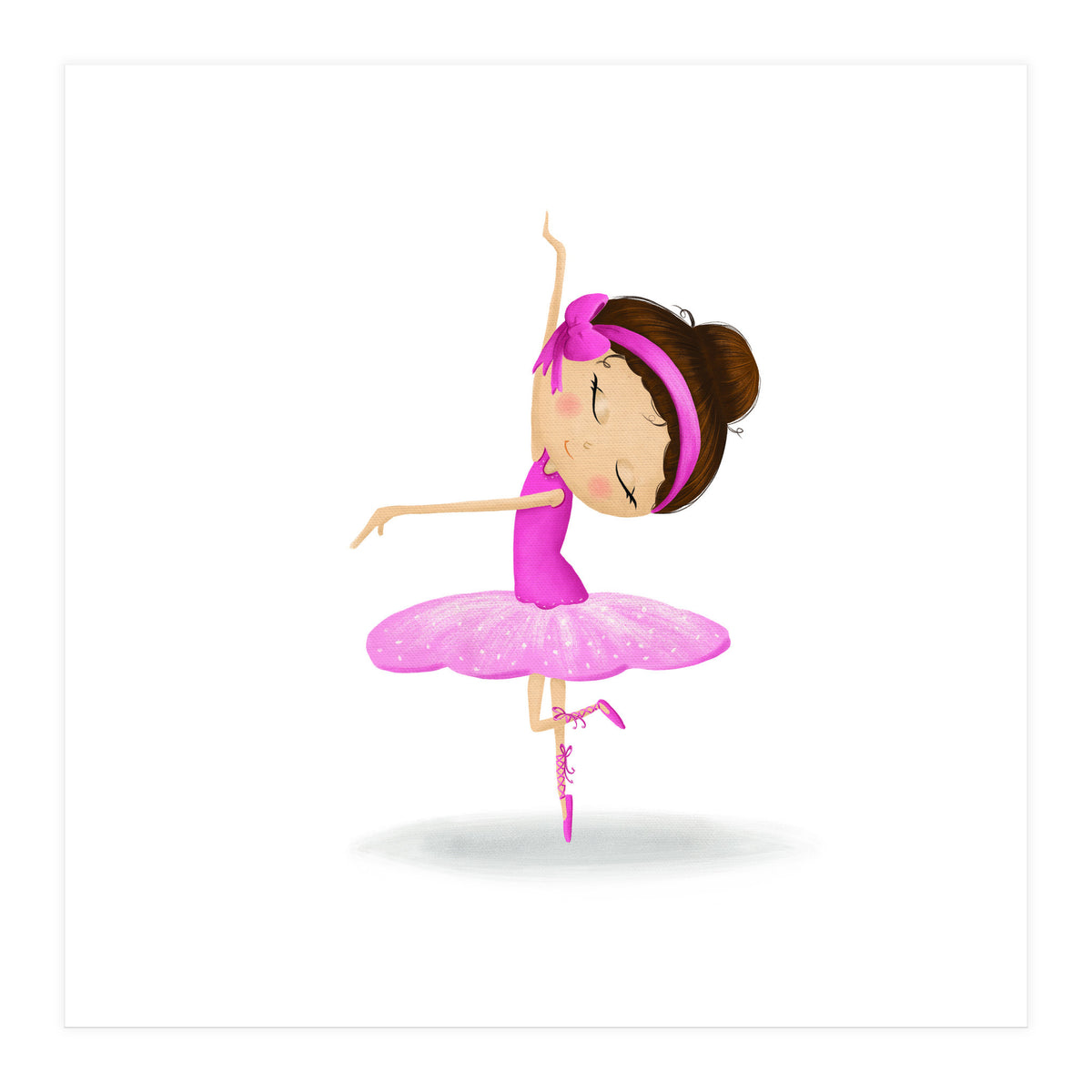 Adorable Twirling Ballerina Nursery Print (Print Only)