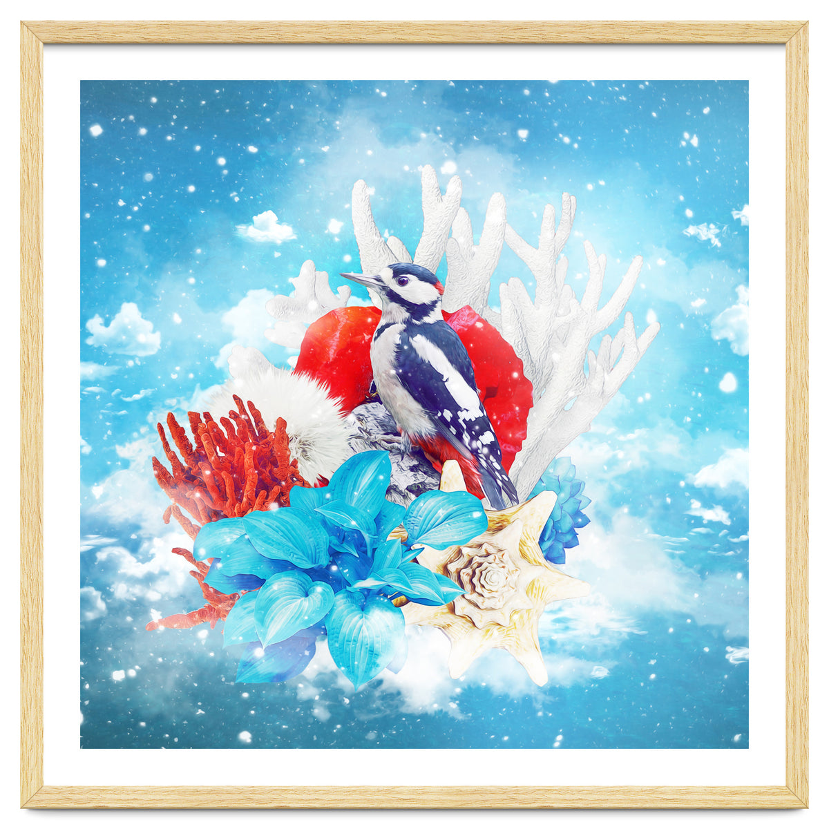 Floral Woodpecker In Winter