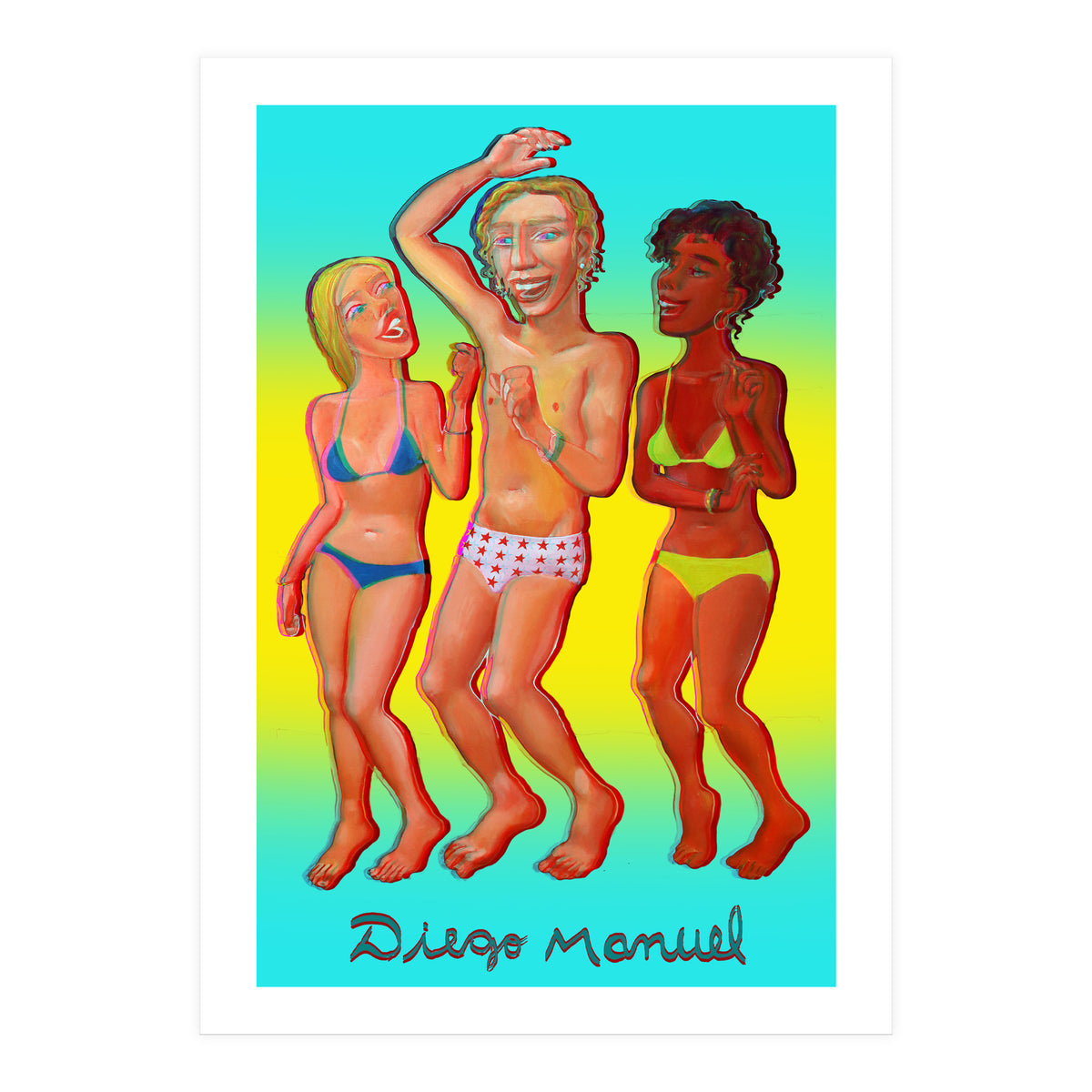 Bailando En La Playa 10 3d 2 (Print Only)