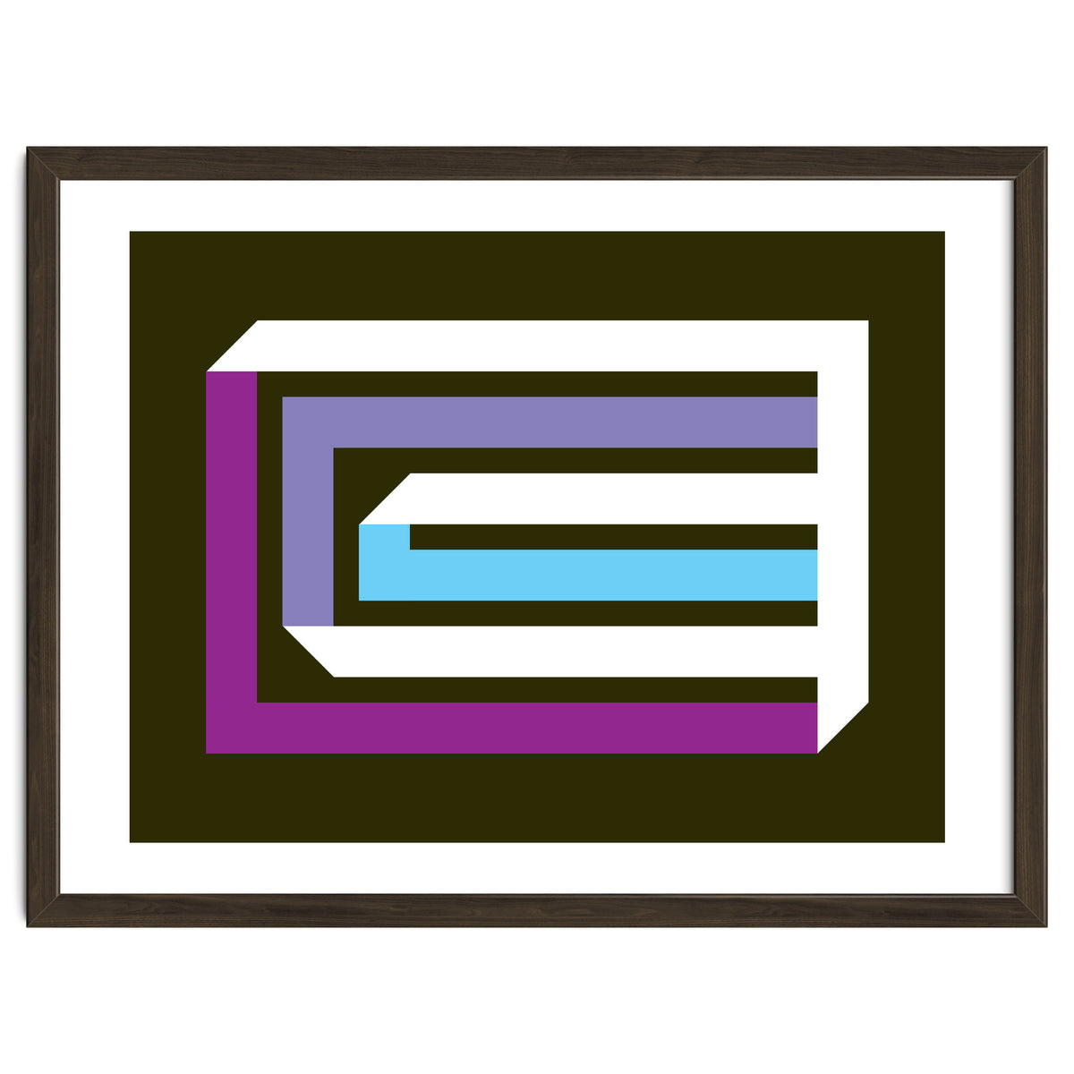 Geometric Shapes No. 35 -  brown, blue & lilac