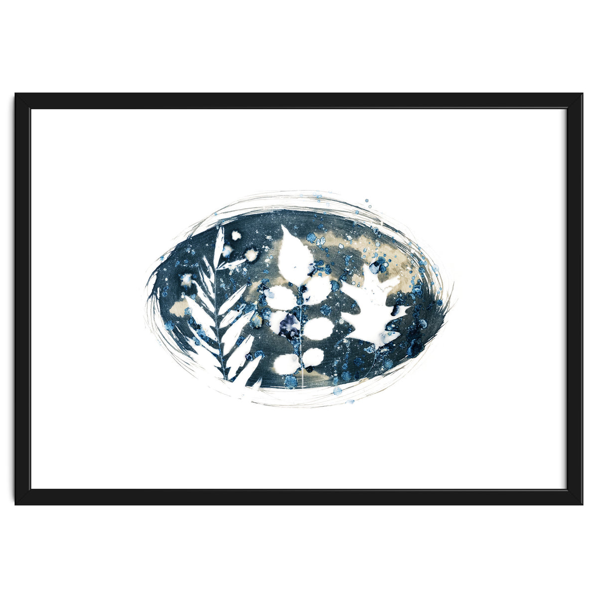 Indigo Blue Botanical Leaves No. 6