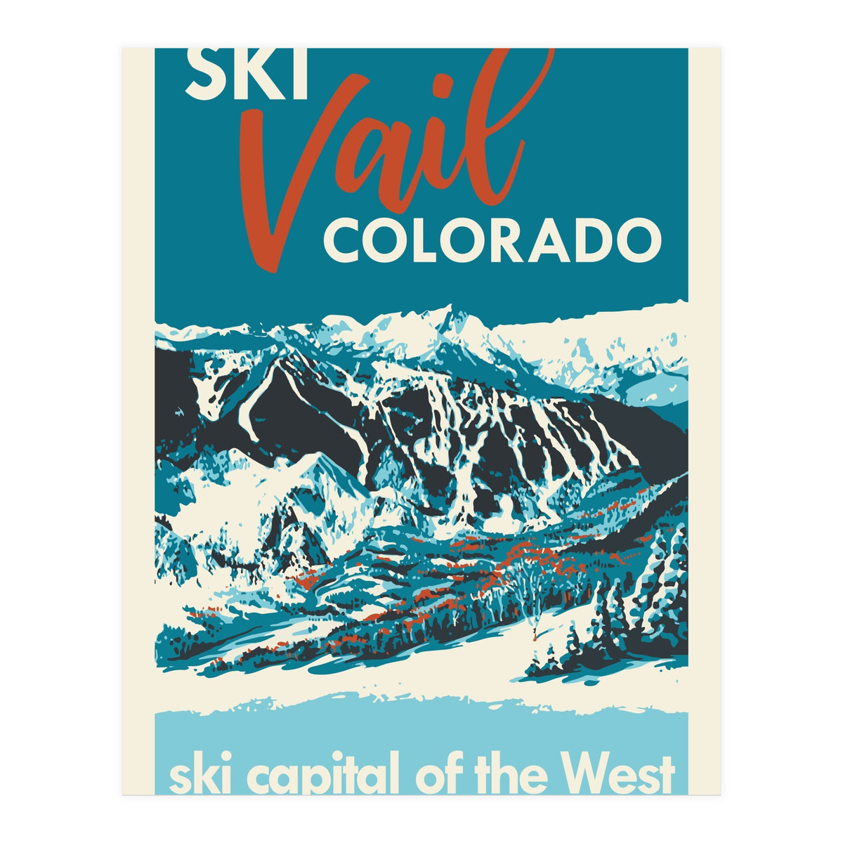 Vintage Vail ski poster (Print Only)