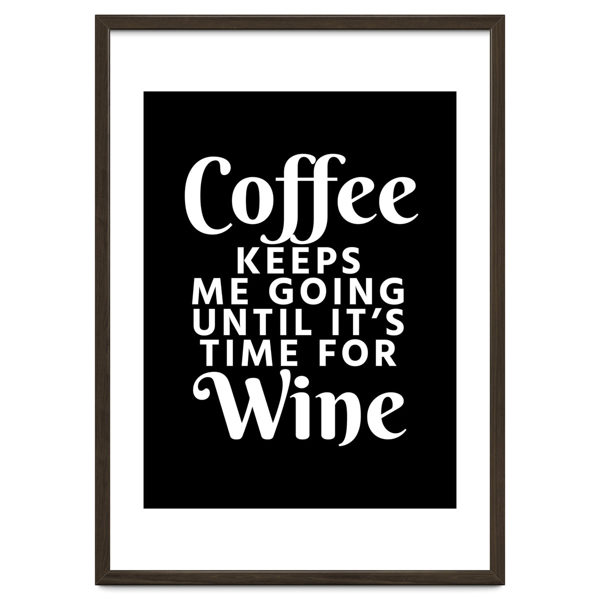 Coffee Keeps Me Going Until It's Time For Wine Black