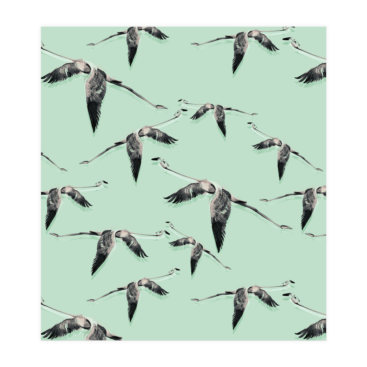 Flight of flamingos (Print Only)