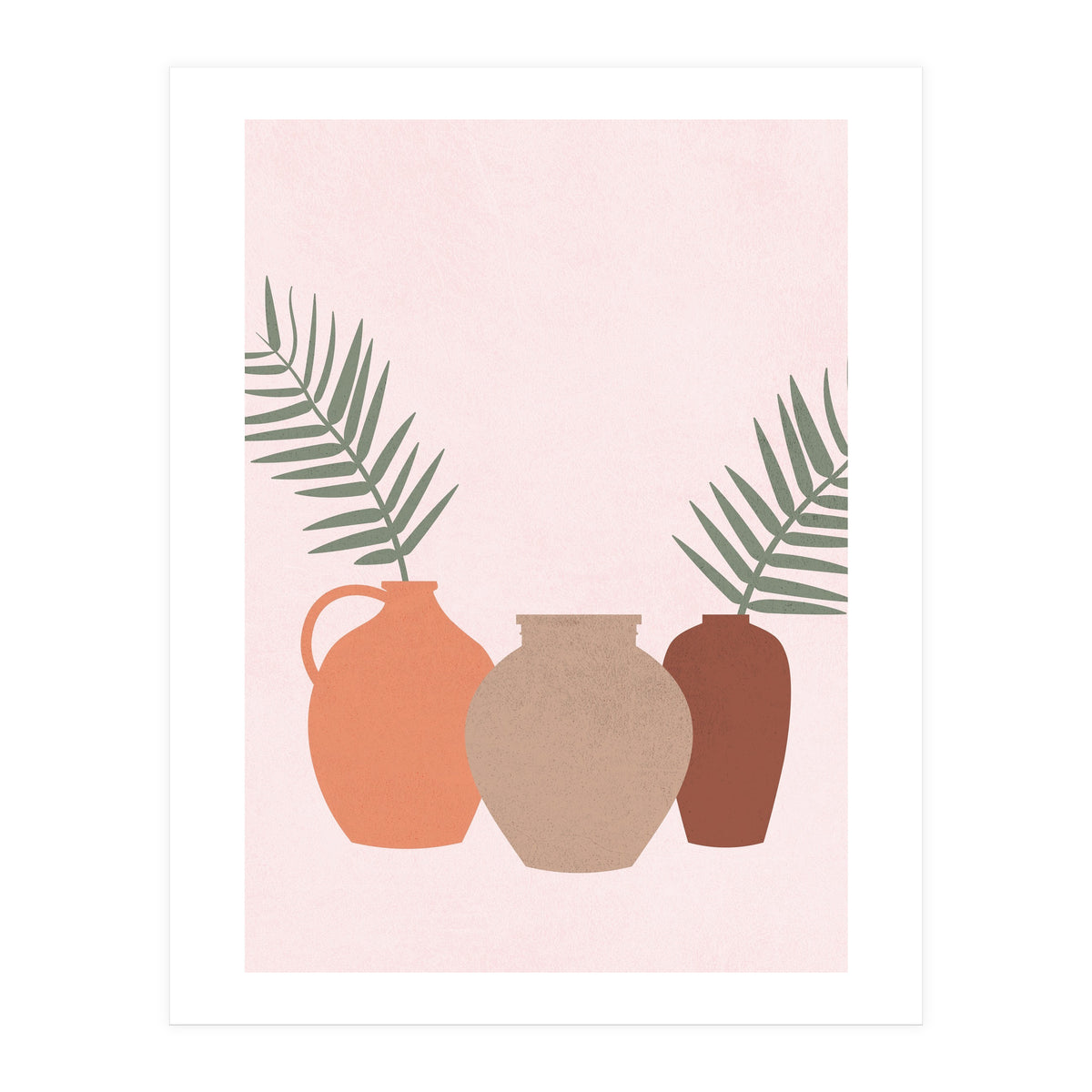 Palm Leaves Pottery Minimal Boho (Print Only)