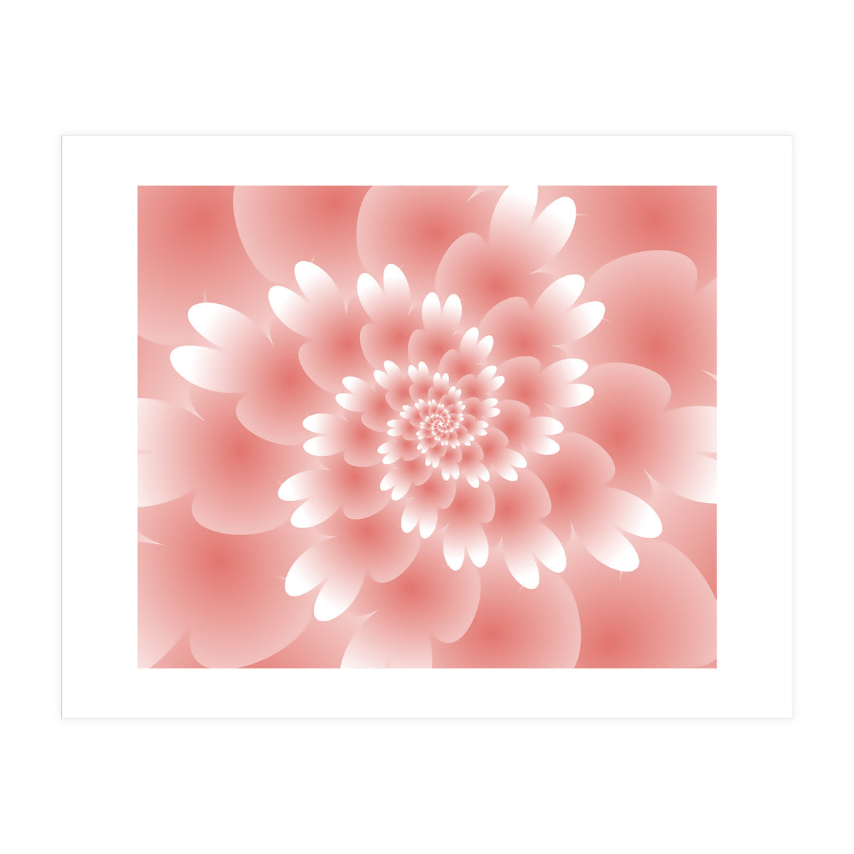 Abstract Orange Spiral Feather 3D ART (Print Only)