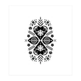 Scandinavian Folk Pattern Monochrome (Print Only) thumbnail
