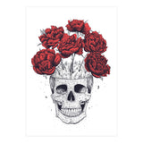Skull With Peonies (Print Only) thumbnail