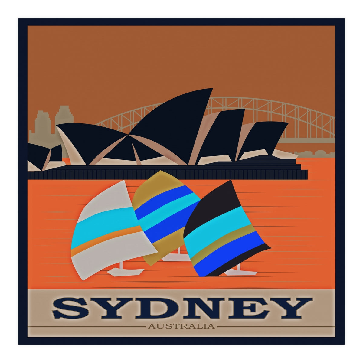 Sydney Australia Travel Poster  (Print Only)