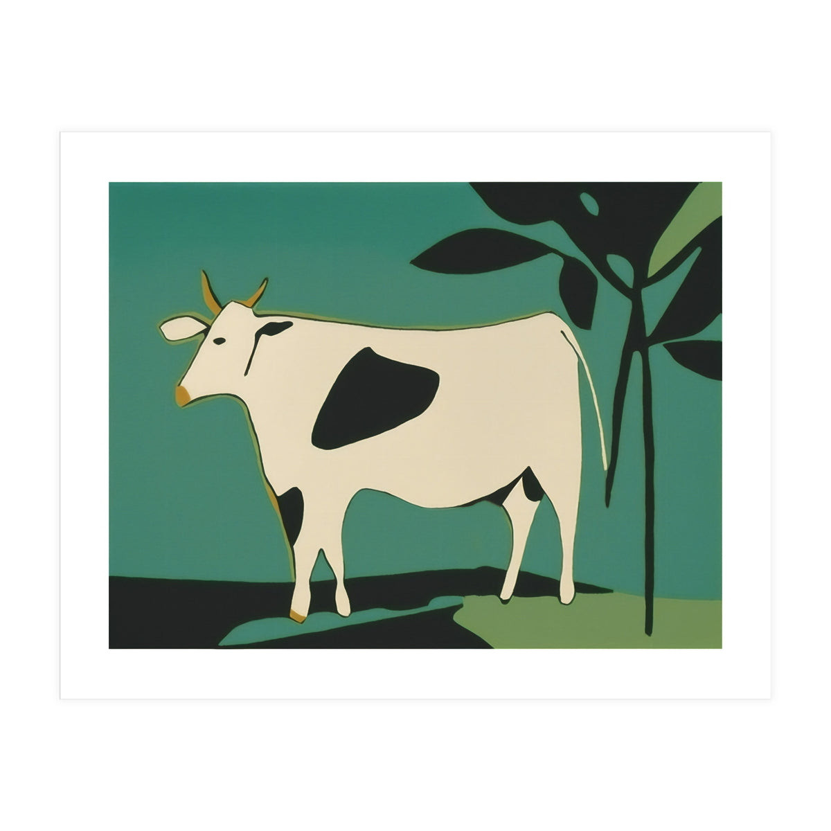 Cow in Green Landscape (Print Only)