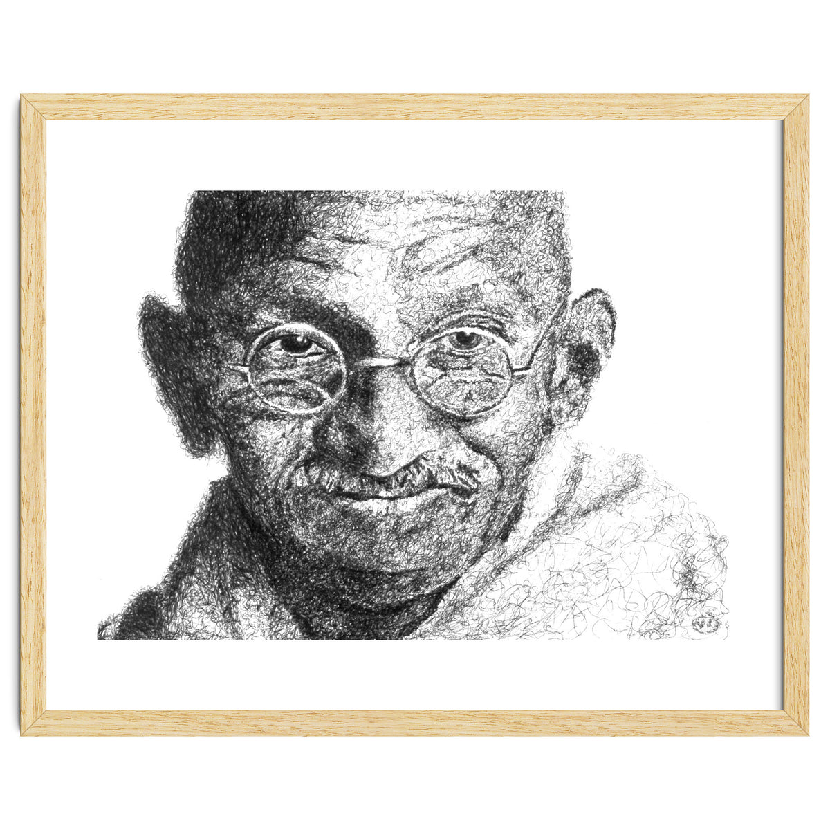 Mahatma Gandhi Scribble Style Portrait