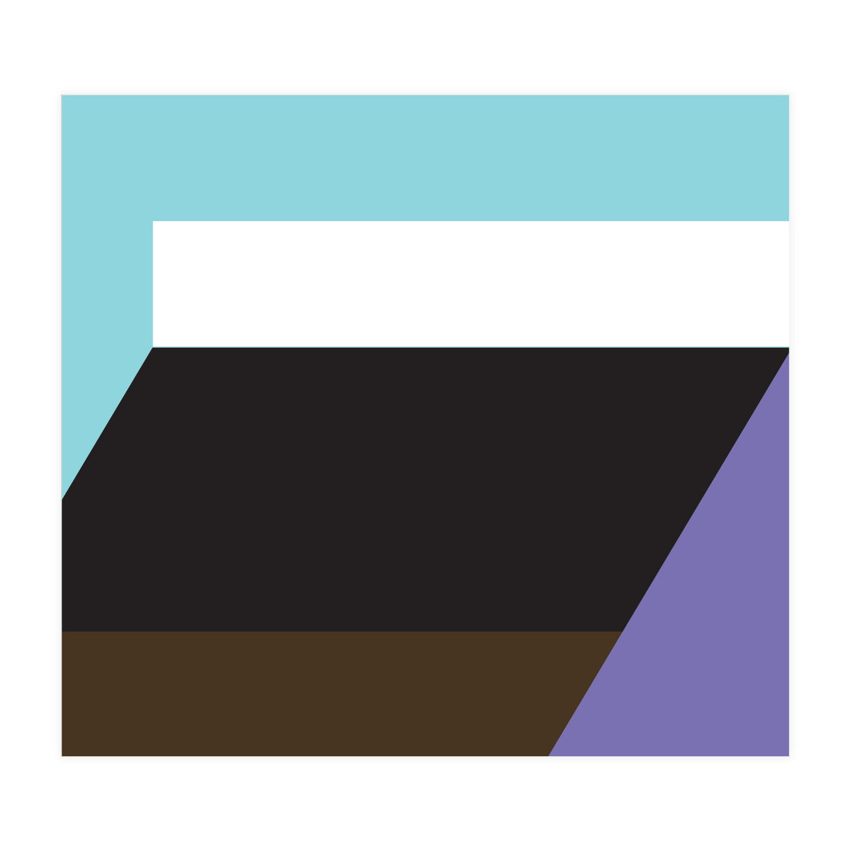 Geometric Shapes No. 34 - purple, blue & black (Print Only)