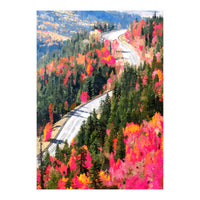 Valley of Pink Trees | Fantasy Pop of Color Forest Nature | Jungle Adventure Road Trip Pine (Print Only)