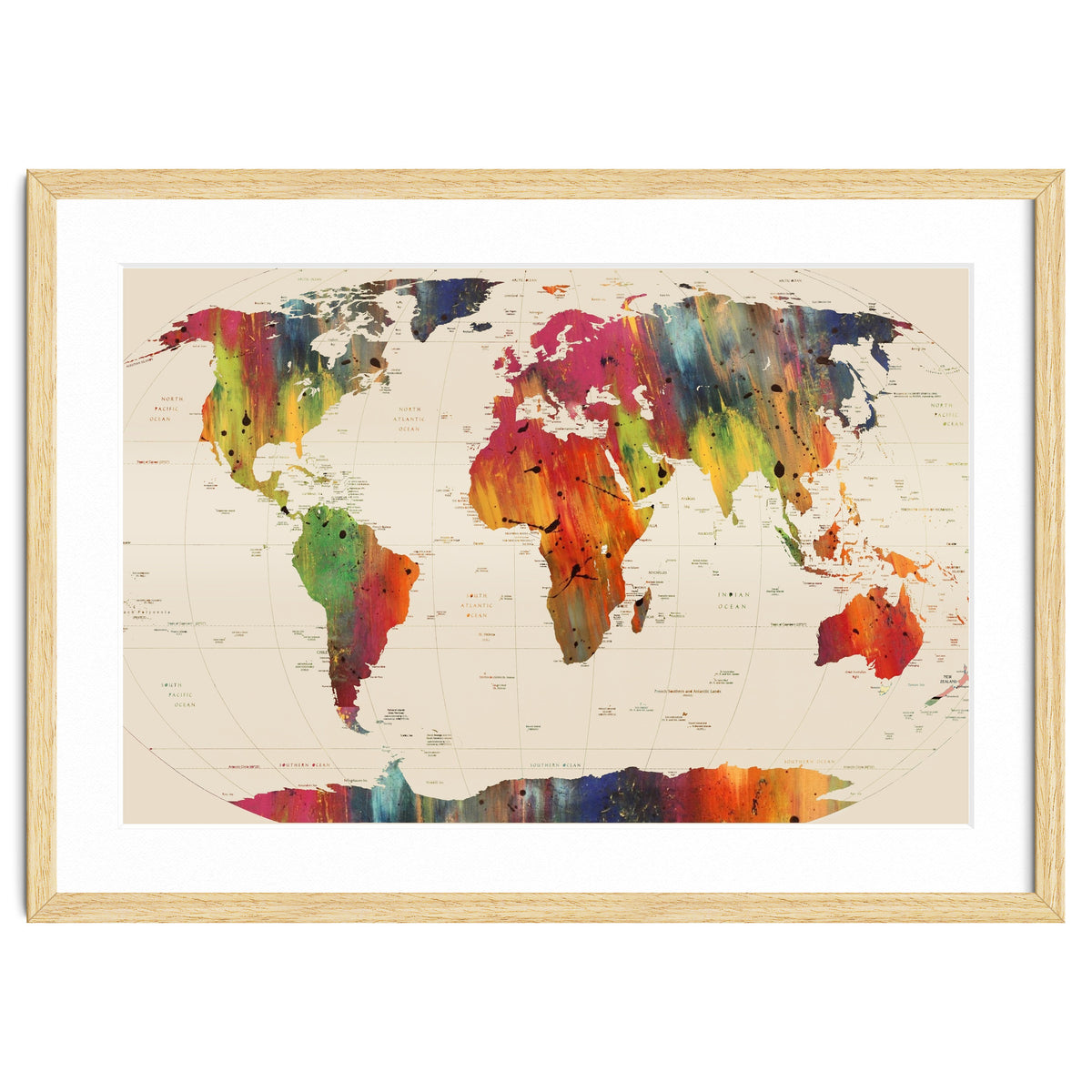 ALLOVER THE WORLD-Painted map