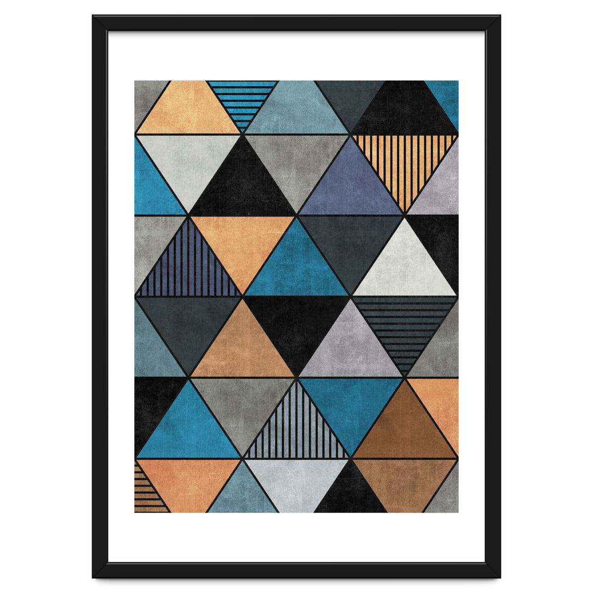 Colorful Concrete Triangles 2 - Blue, Grey, Brown