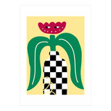 Flower Character in Checker Vase (Print Only) thumbnail