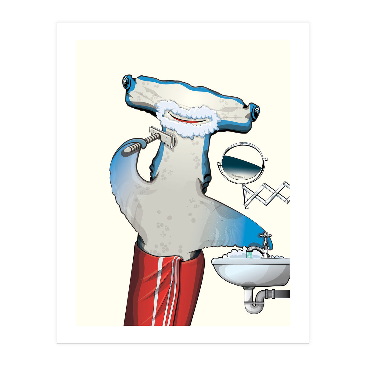 Hammerhead Shark Shaving (Print Only)