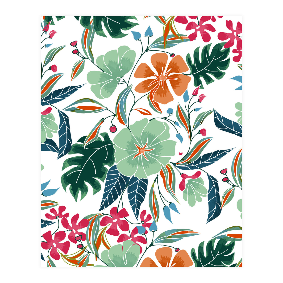 Minty + Rust Floral (Print Only)