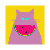 Watermelon Lilac Cat  (Print Only) thumbnail