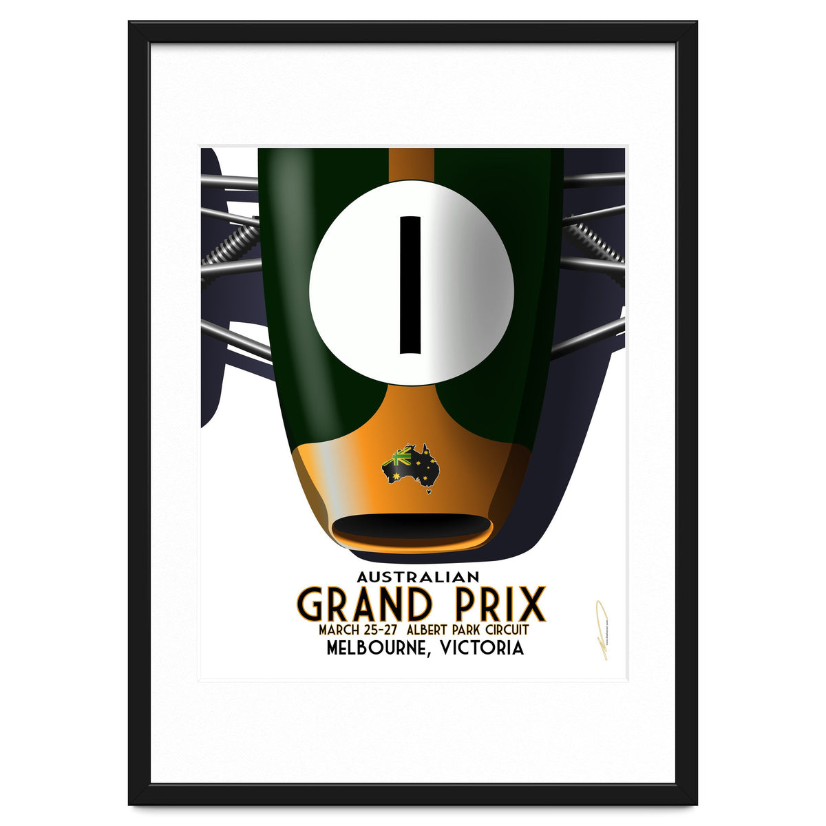 Australian Grand Prix Art Deco poster
