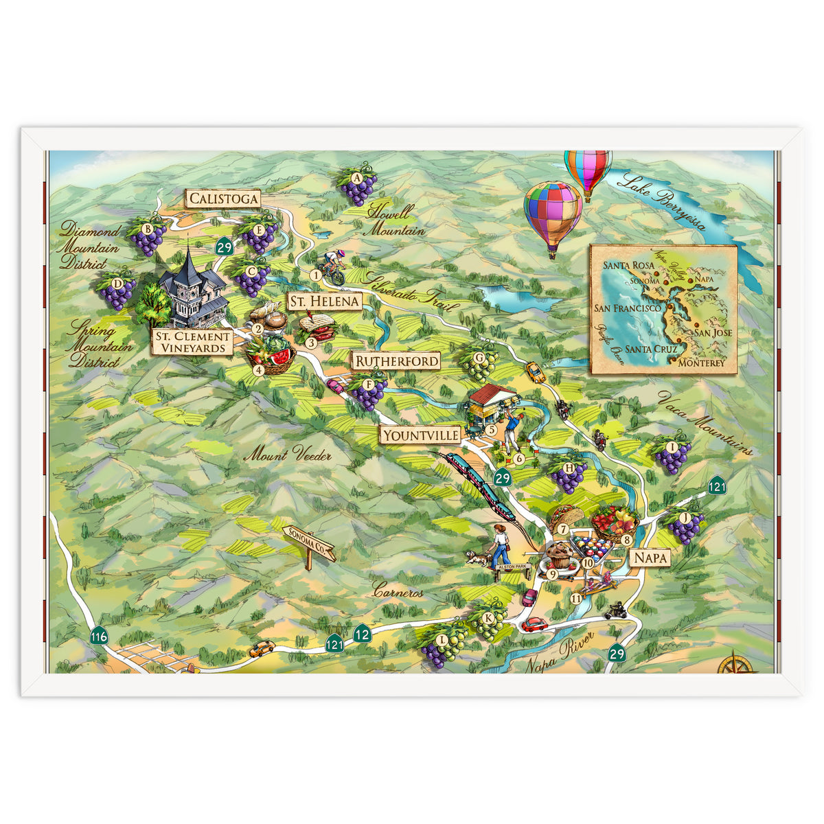 Napa Valley Illustrated Map