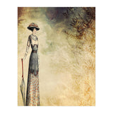 VINTAGE FASHION LADY IN ABSTRACT FOREST II (Print Only) thumbnail