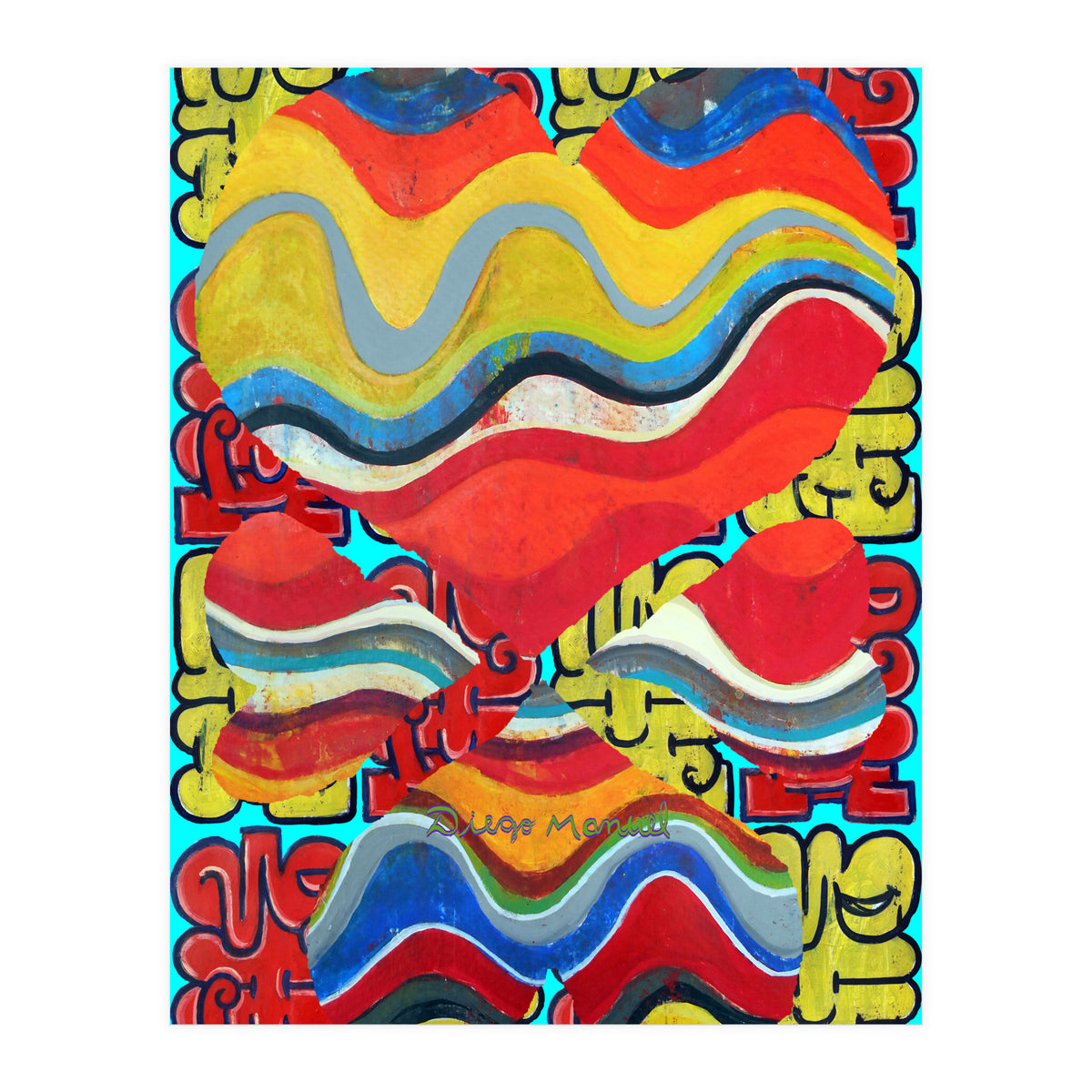 4 Corazones Tapiz 7 (Print Only)