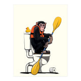 Chimp on the Toilet, Funny Bathroom Humour (Print Only) thumbnail