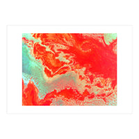 Sea Green And Coral (Print Only)