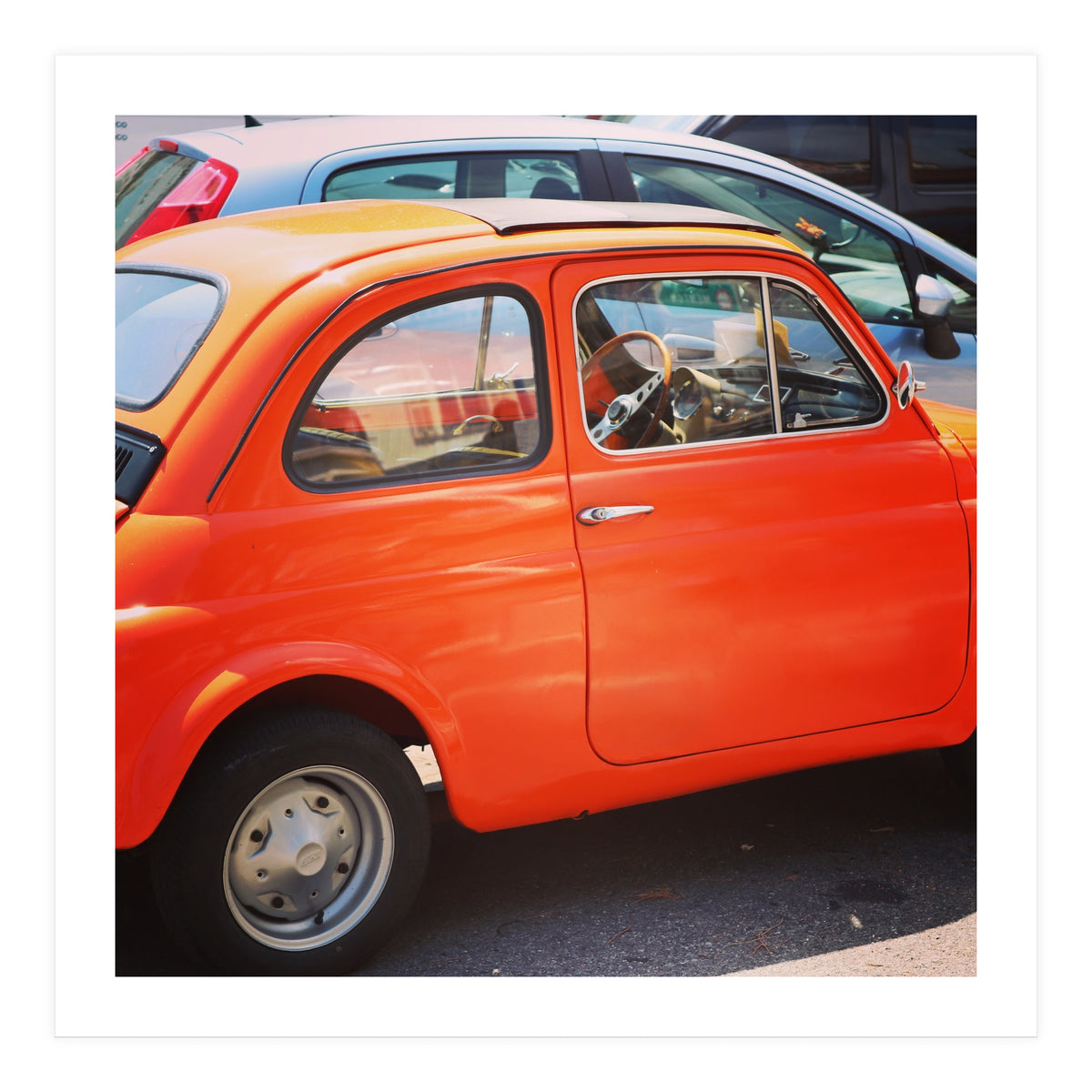 Classic orange Fiat 500 (Print Only)