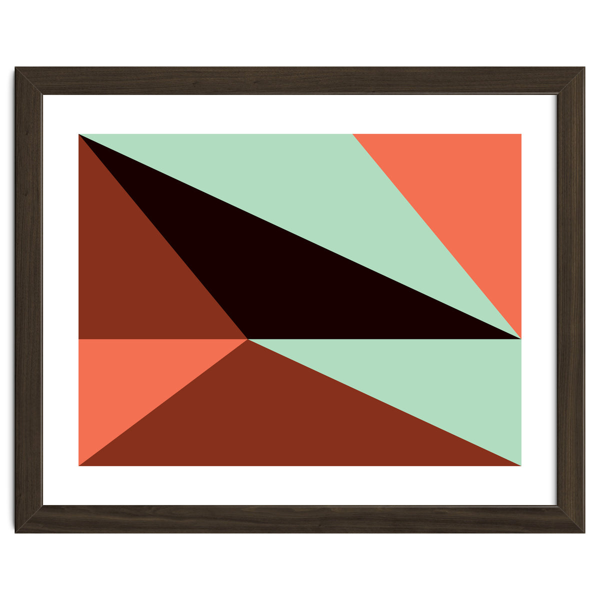 Geometric Shapes No. 17 - pink, brown, mint green & black