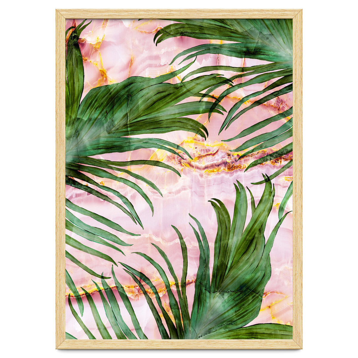Palm leaf on marble 01