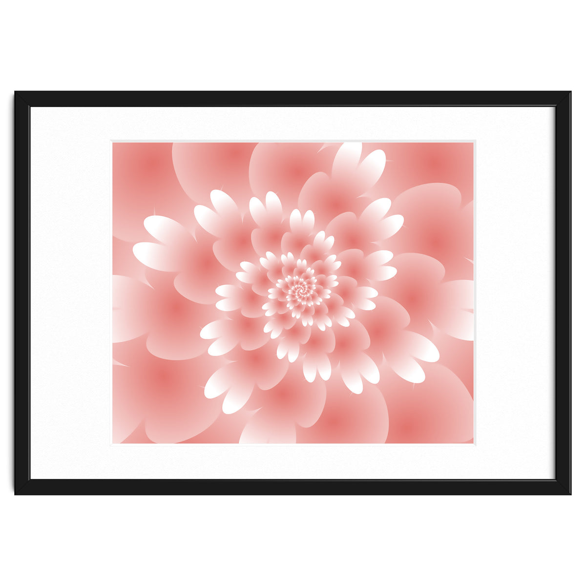 Abstract Orange Spiral Feather 3D ART