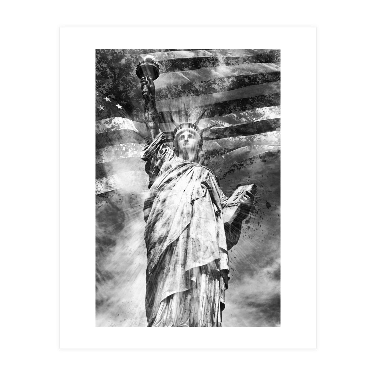 MODERN ART Statue of Liberty | Monochrome (Print Only)