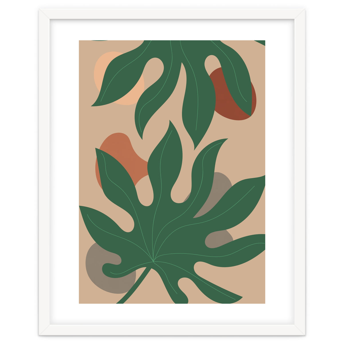 Abstract Boho Botanical Leaves