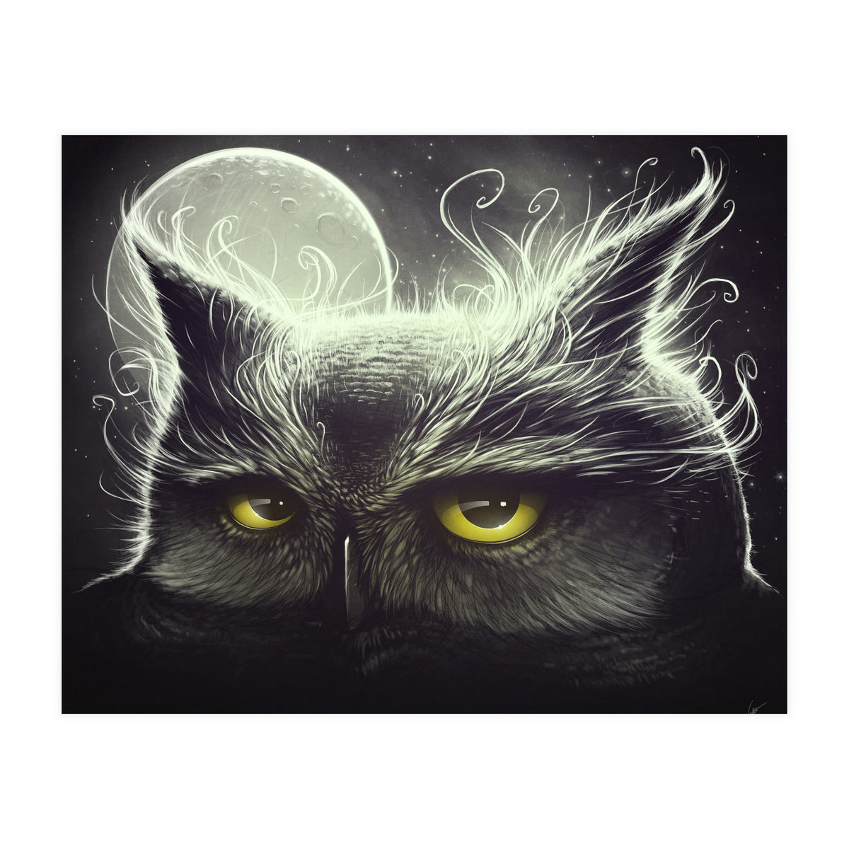 Owl And The Moon (Print Only)