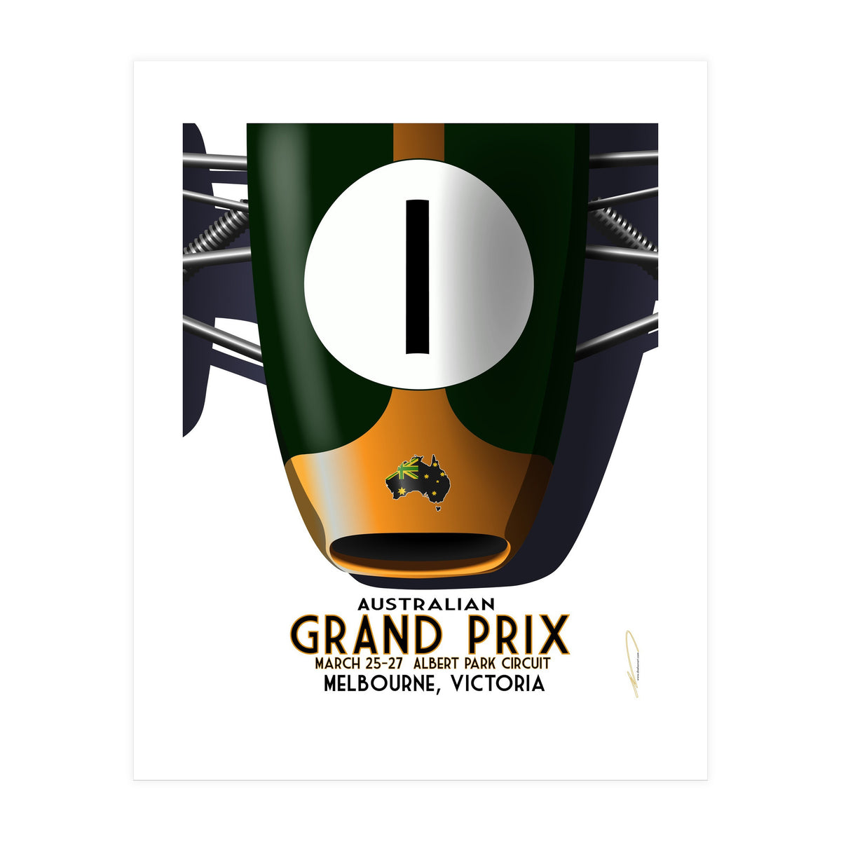 Australian Grand Prix Art Deco poster (Print Only)