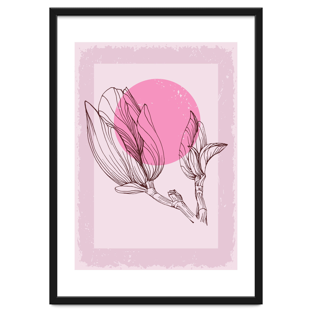 Magnolia Neutral Abstract Botanical