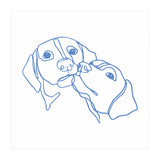 One Line Art Dogs Couple  (Print Only) thumbnail