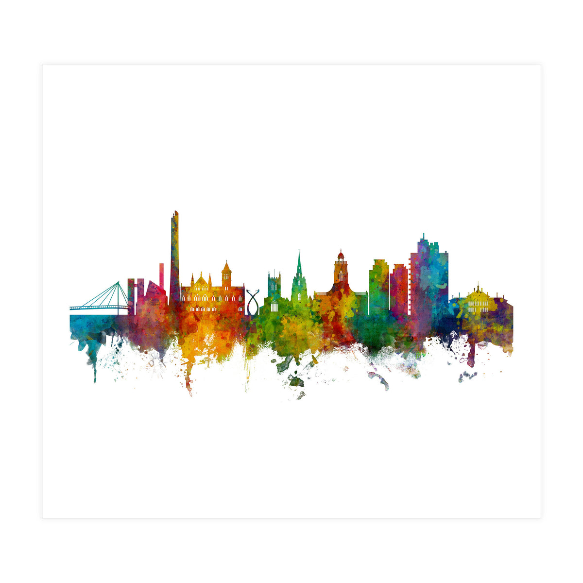 Northampton England Skyline (Print Only)