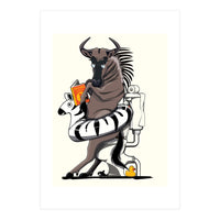 Wildebeest on the toilet, Funny Bathroom Humour (Print Only)