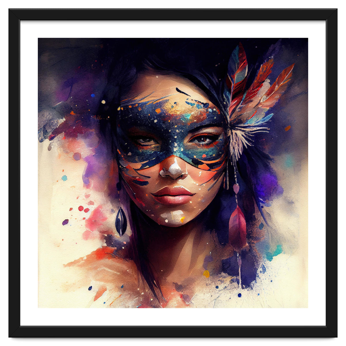 Watercolor Carnival Woman #1